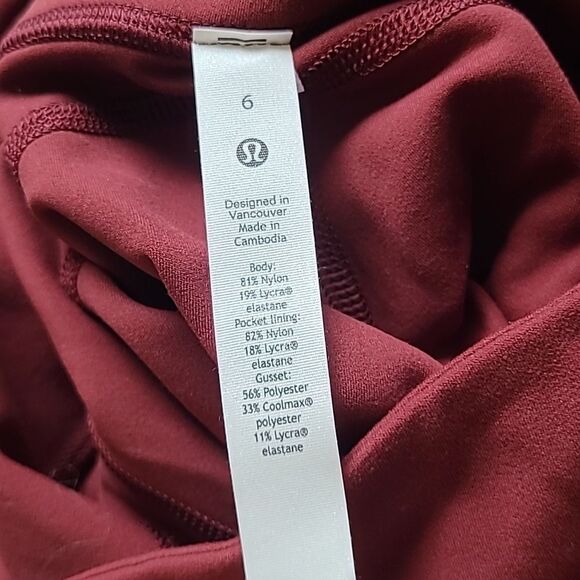 Lululemon NWT Groove Pant Flare Super High-Rise Nulu Red Merlot Size 6 lycra - Picture 4 of 5